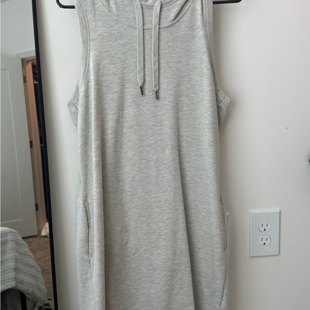 Blue Sleeveless Hooded Sheath Mini Dress